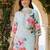 Women Floral Printed Regular Thread Work Linen Kurta with Trousers & With Dupatta