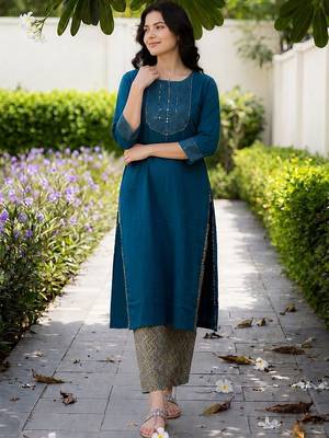 Women Regular Kurta with Trousers 5