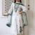 Women Floral Embroidered Empire Thread Work Pure Cotton Kurta with Trousers & With Dupatta