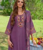 Women Embroidered Thread Work Kurta with Trousers & Dupatta