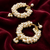 Freshwater pearl cluster hoop earrings with gold accents