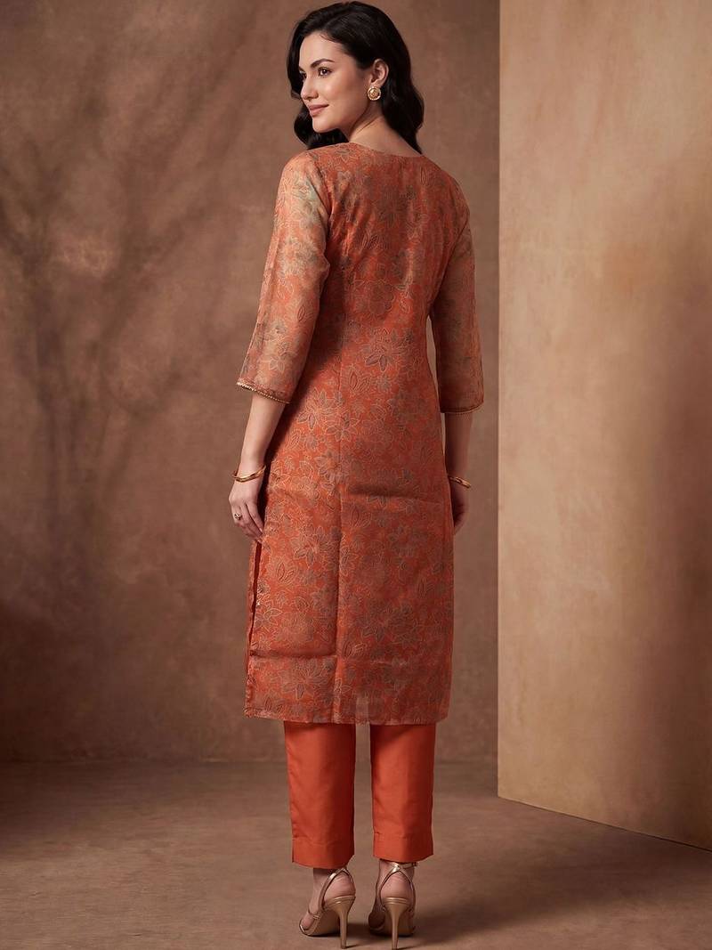 Women Ethnic Motifs Embroidered Regular Kurta with Trousers & With Dupatta