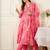 Floral Printed Thread Work  Cotton Kurta With Palazzos & Dupatta