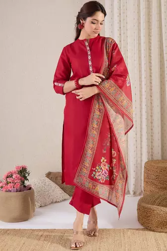 Straight Kurta With Trouser & Dupatta