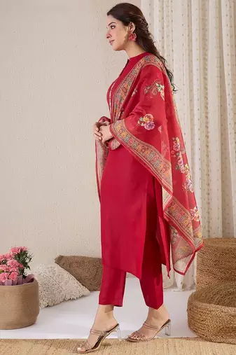 Straight Kurta With Trouser & Dupatta