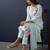Floral Printed Regular Linen Straight Kurta With Trousers & Dupatta