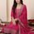 Women Ethnic Motifs Embroidered Regular Chanderi Cotton Kurta with Trousers & With Dupatta