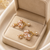 Freshwater pearl cluster drop earrings with gold-tone chain freshwater pearl cluster drop earrings with gold-tone