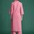 Checked Thread Work  Cotton Kurta with Trousers