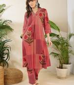 Women Printed Regular  Cotton Kurta with Trousers