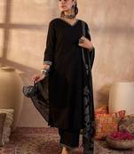 Women Ethnic Motifs Embroidered Pure Cotton Kurta with Trousers & Dupatta