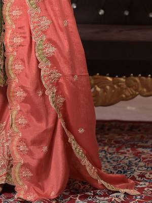 Ethnic Motifs Embroidered Panelled Sequinned A-Line Kurta With Palazzos & Dupatta 4