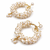 Freshwater pearl cluster hoop earrings with gold accents