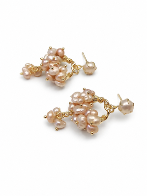 Freshwater pearl cluster drop earrings with gold-tone chain freshwater pearl cluster drop earrings with gold-tone 3
