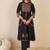 Ethnic Motifs Printed Mandarin Collar A Line  Cotton Kurta With Trousers