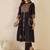 Ethnic Motifs Printed Mandarin Collar A Line  Cotton Kurta With Trousers