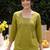 Women Ethnic Motifs Embroidered Regular Thread Work Cotton Kurta Trousers