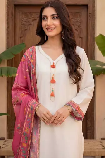 Women Ethnic Motifs Embroidered Regular Gotta Patti Kurta with Trousers & With Dupatta