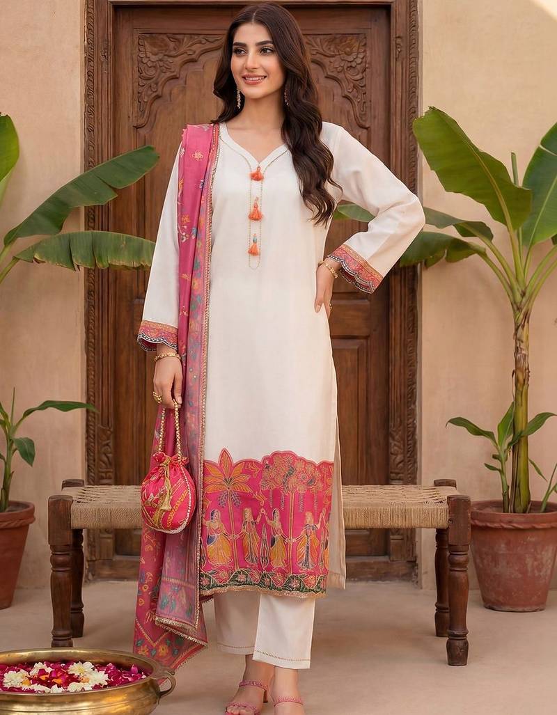 Women Ethnic Motifs Embroidered Regular Gotta Patti Kurta with Trousers & With Dupatta