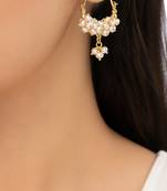 Pearls baali freshwater pearl cluster hoop earrings, gold tone