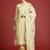Floral Embroidered Thread Work Linen Kurta with Trousers & With Dupatta