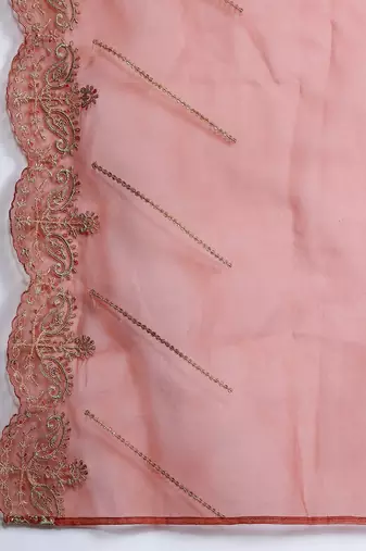 Ethnic Motifs Embroidered Sequinned Liva Kurta With Trousers & Dupatta