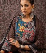 Women Ethnic Motifs Printed Regular Sequinned  Cotton Kurta with Trousers & With Dupatta