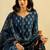 Teal blue Ethnic Motifs Printed  Cotton Kurta with Trouser & Dupatta