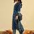 Teal blue Ethnic Motifs Printed  Cotton Kurta with Trouser & Dupatta