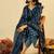 Teal blue Ethnic Motifs Printed  Cotton Kurta with Trouser & Dupatta