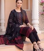 Women Ethnic Motifs Printed Regular  Cotton Kurta with Trousers & With Dupatta