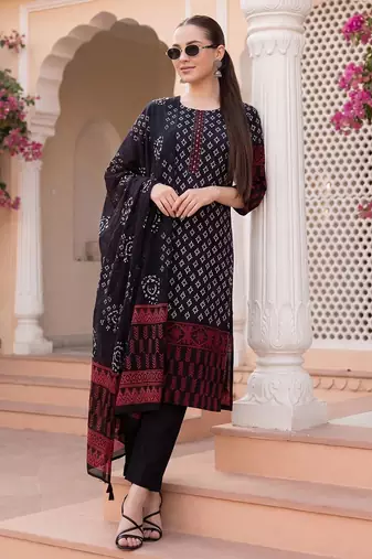 Women Ethnic Motifs Printed Regular  Cotton Kurta with Trousers & With Dupatta