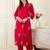 Floral Printed Thread Work  Cotton Kurta With Palazzos
