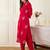 Floral Printed Thread Work  Cotton Kurta With Palazzos