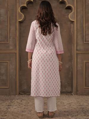 Women Ethnic Motifs Printed Regular  Cotton Kurta with Trousers & With Dupatta 3