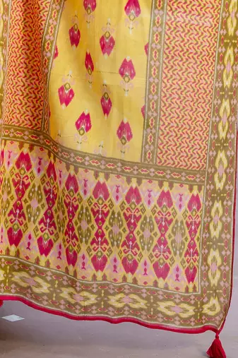 Women Printed Panelled Sequinned  Cotton Kurta with Trousers & With Dupatta
