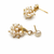Freshwater pearl cluster drop earrings with gold-tone studs