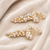 Freshwater baroque pearl cluster drop earrings, white