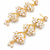 Freshwater pearl cluster drop earrings with gold-tone chain