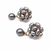 Grey baroque pearl cluster drop earrings with single pearl