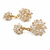 Freshwater pearl cluster drop earrings with gold accents