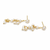 Natural freshwater pearl cluster drop earrings with gold-tone chain