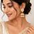 Freshwater pearl cluster drop earrings with gold-tone chain earring set