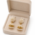Freshwater pearl cluster drop earrings with gold-tone chain earring set