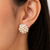 Freshwater pearl cluster stud earrings with gold beads