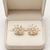 Freshwater pearl cluster stud earrings with gold beads