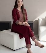Women Ethnic Motifs Embroidered Regular Thread Work Kurta with Trousers