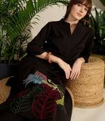 Adults-Women Woven Design Embroidered A-Line Kurta with Palazzos