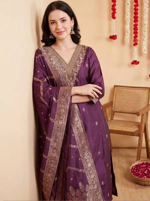 Women Ethnic Motifs Embroidered Regular Thread Work Kurta with Trousers & With Dupatta 4