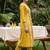 Women Floral Printed Pleated  Cotton Kurta with Trousers